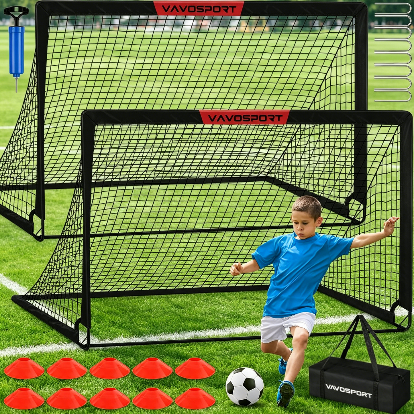 Soccer Goal, 2 of 6'x4' Kids Soccer Goals for Backyard Set