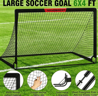 Soccer Goal, 2 of 6'x4' Kids Soccer Goals for Backyard Set