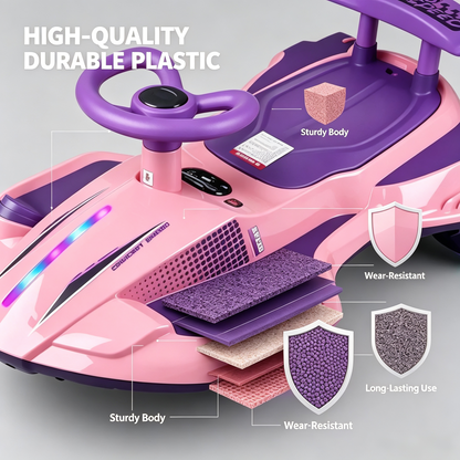 🎉Final Day Discount⏰️ 12V Electric Kids Ride-On Wiggle Car 🚚