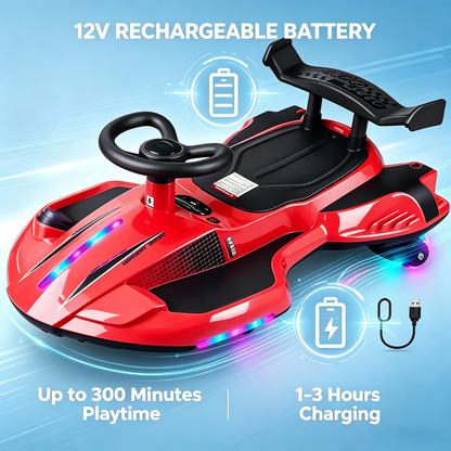 🎉Final Day Discount⏰️ 12V Electric Kids Ride-On Wiggle Car 🚚