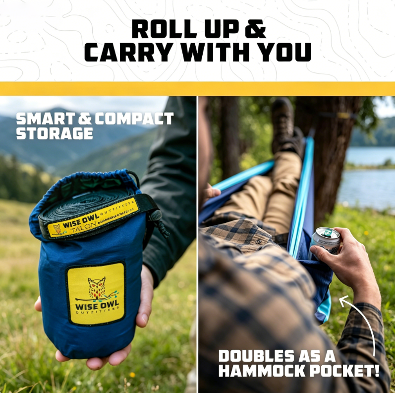 Camping Hammock – 500lbs Portable Hammock with Tree Straps