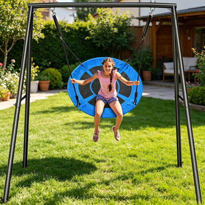Saucer Swing with Frame for Kids Outdoor