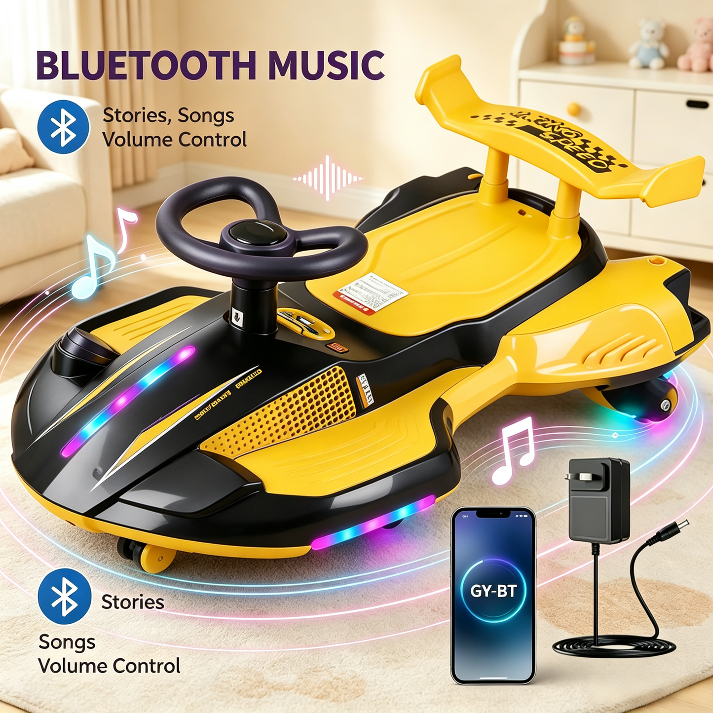 🎉Final Day Discount⏰️ 12V Electric Kids Ride-On Wiggle Car 🚚