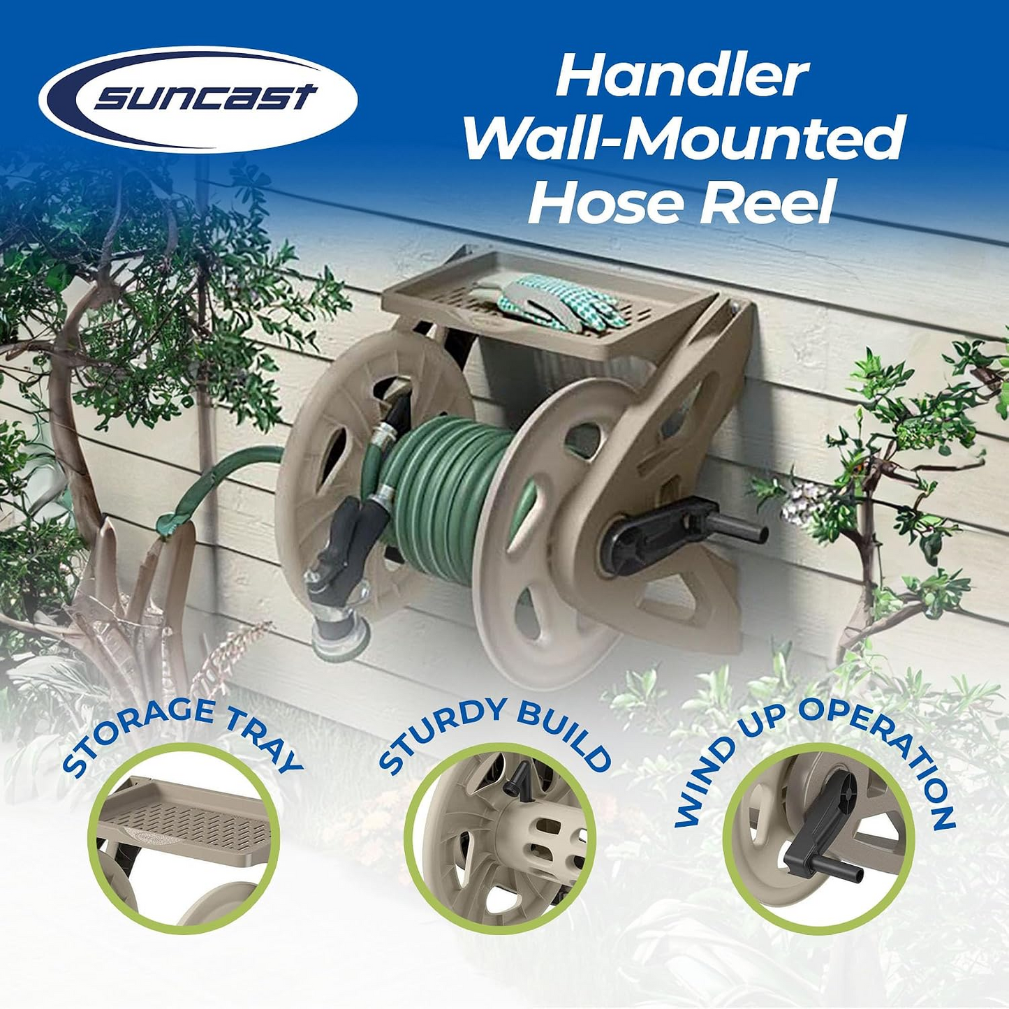 Slide Trak Garden Hose Handler Wall Mounted Hose Reel