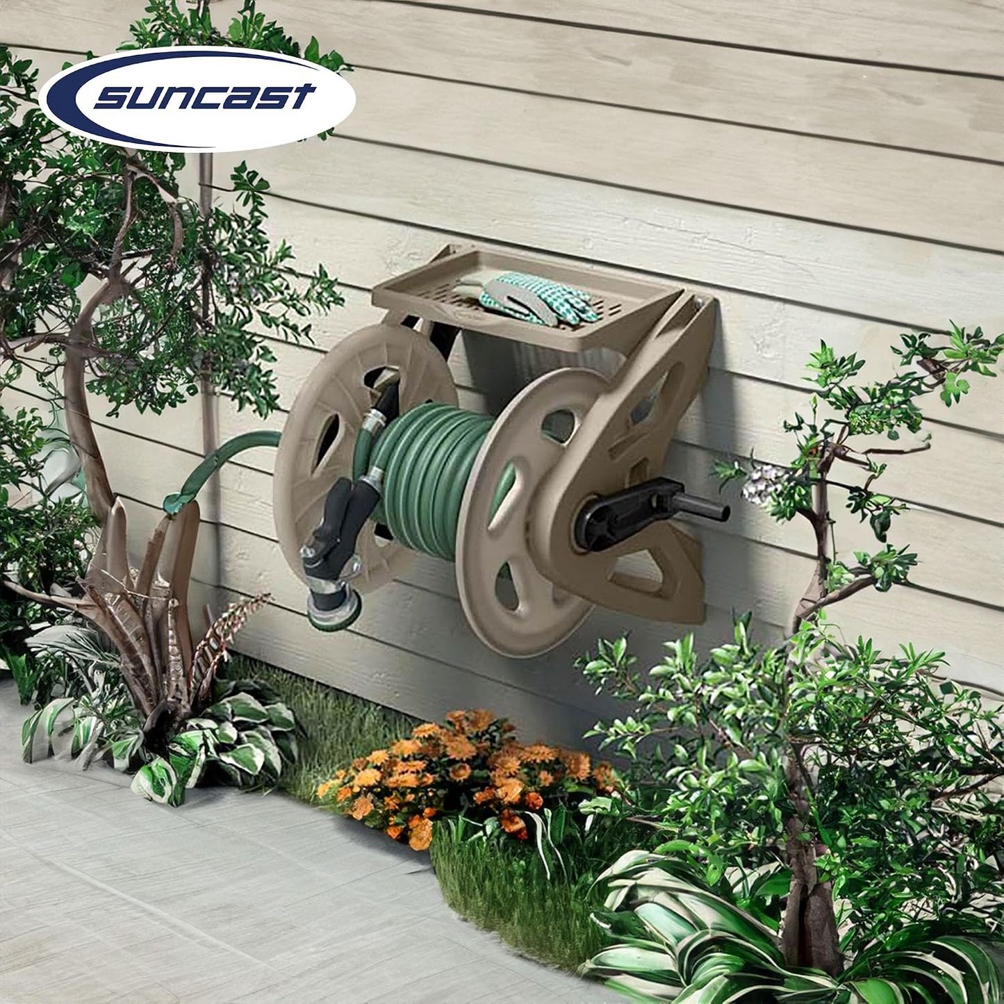 Slide Trak Garden Hose Handler Wall Mounted Hose Reel
