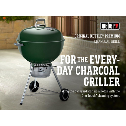 Original Kettle Premium Charcoal Grill, 22-Inch, Outdoor BBQ Grill with Built‑In Thermometer, Heat Control Dampers & One‑Touch™ Cleaning System